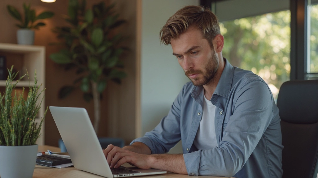 Laptop scherm toont LinkedIn samenvatting sectie met goed opgemaakte tekst en professionele opmaak